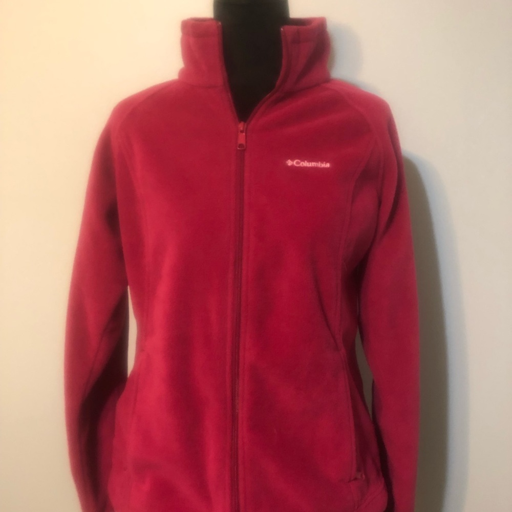 L Colombia Pink Fleece Zip Jacket Pink - Picture 2 of 4